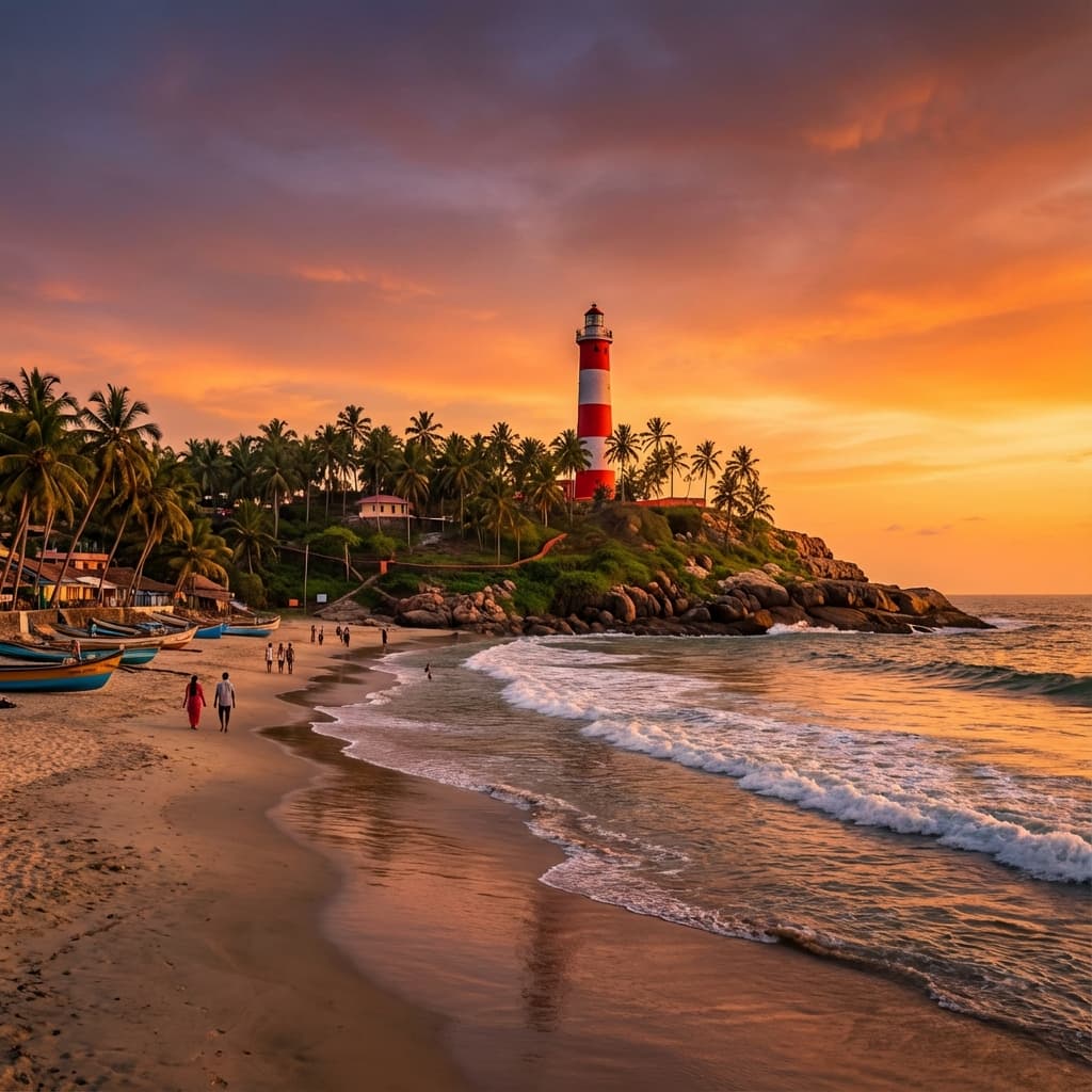 Taxi route from Trivandrum to Kovalam